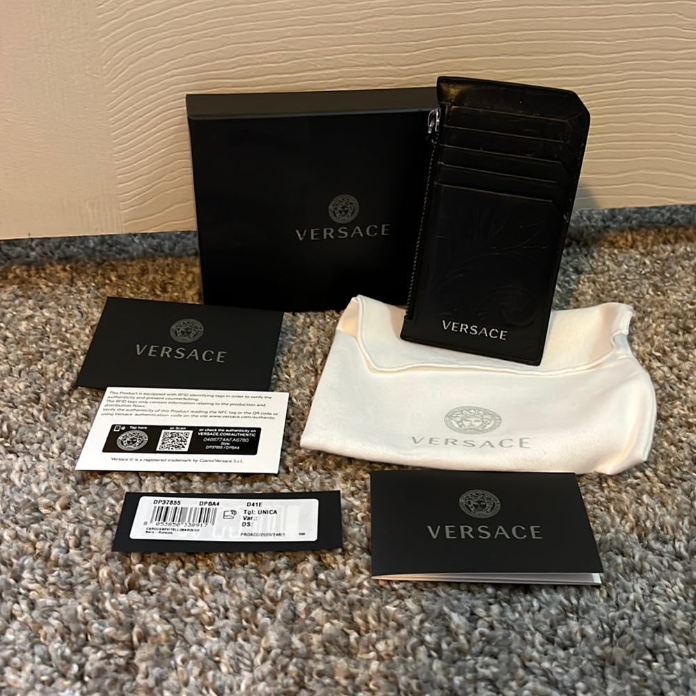 Versace zip card holder